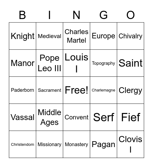 Chapter 21 Vocabulary Words Bingo Card
