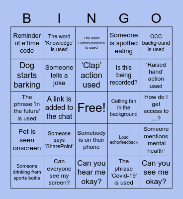 SOD AP Conference Bingo Card