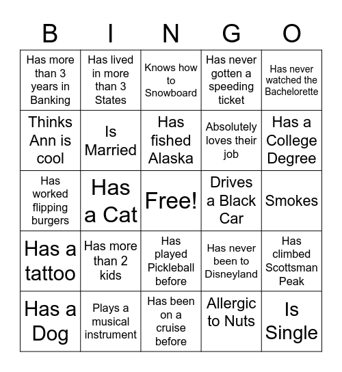 SOME FABULOUS FSRS Bingo Card