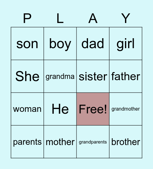 Family  and... Bingo Card