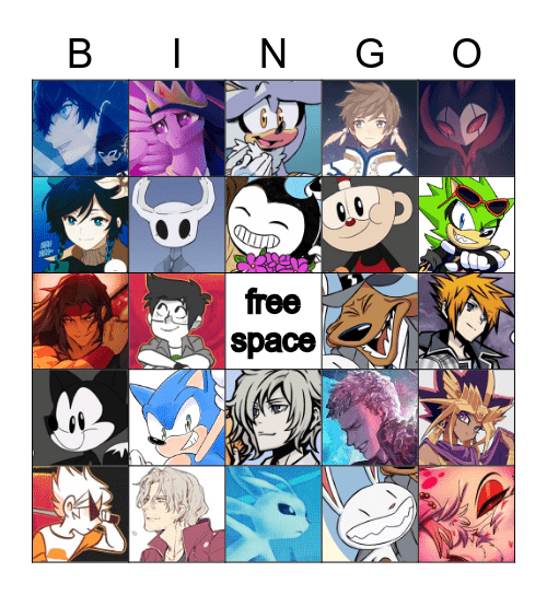 Favorite Character Bingo Card