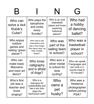 MESA TTT WHO's WHO Bingo Card