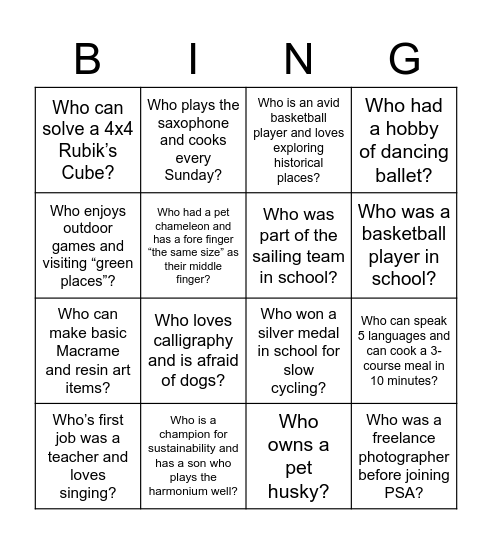 MESA TTT WHO's WHO Bingo Card