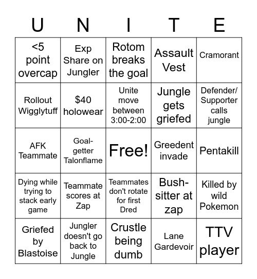 SoloQ Bingo Card