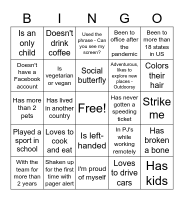 Bingo Card