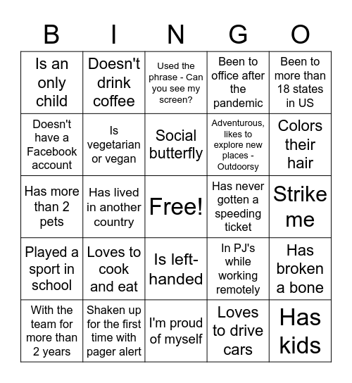 Bingo Card