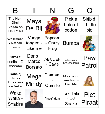 Big Kids Bingo Card