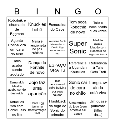 Sonic Movie 2 (PT-BR Ver.) Bingo Card