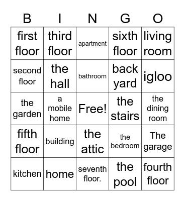 la casa Bingo Card