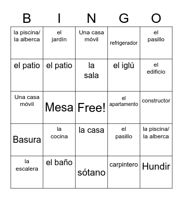 House Bingo Card