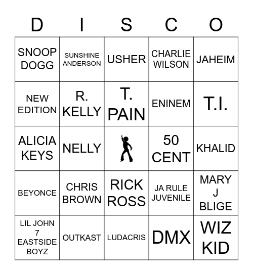 Disco Ringo Bingo Card