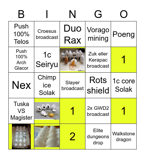 Pågskebingo Card