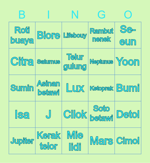 Bingo Ceria Bingo Card