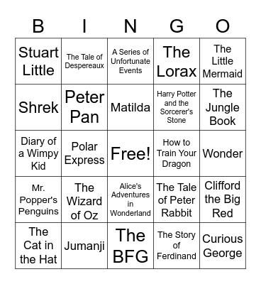 Movies Vs Books Bingo Card
