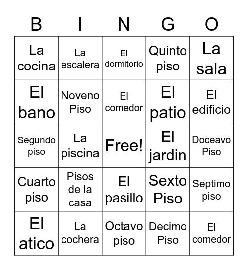 Muhtashim's La Casa Bingo Card Bingo Card