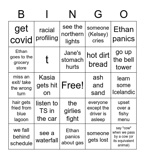 ICELAND BINGO Card