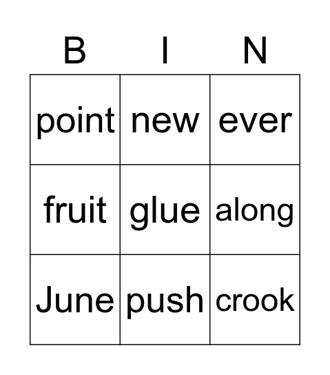 Spelling 5.3 Bingo Card