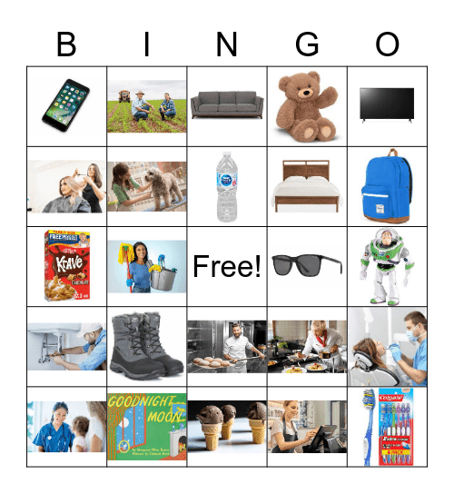 Goods and Services Bingo Card