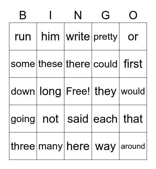 Purple- SIght words Bingo Card