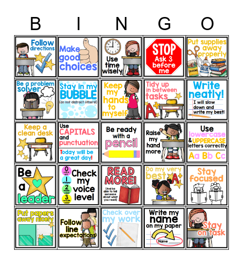 Goals Bingo Card