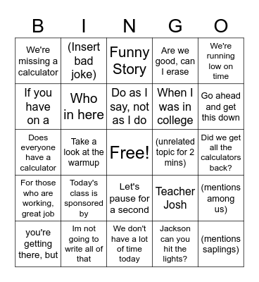 Lucas Conrad Bingo Card