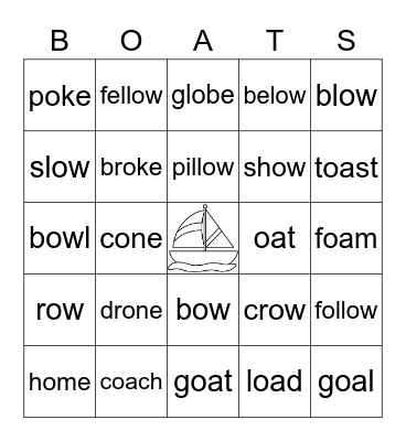 Boat Card Bingo Card