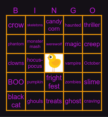 Bingo BOO-nanza Bingo Card