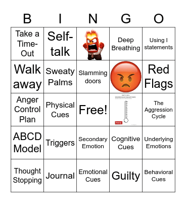Anger Management Bingo Card