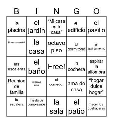 la famila BINGO(1) Bingo Card