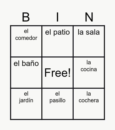 castia Bingo Card