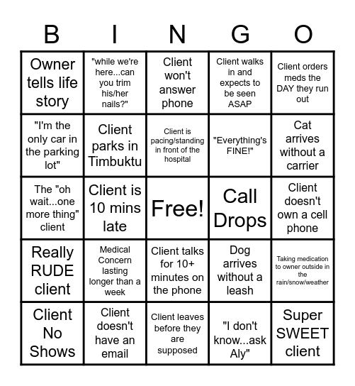 BBAH BINGO :0) Bingo Card