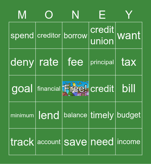 Financial Literacy Bingo Card