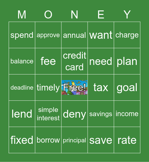 Financial Literacy Bingo Card