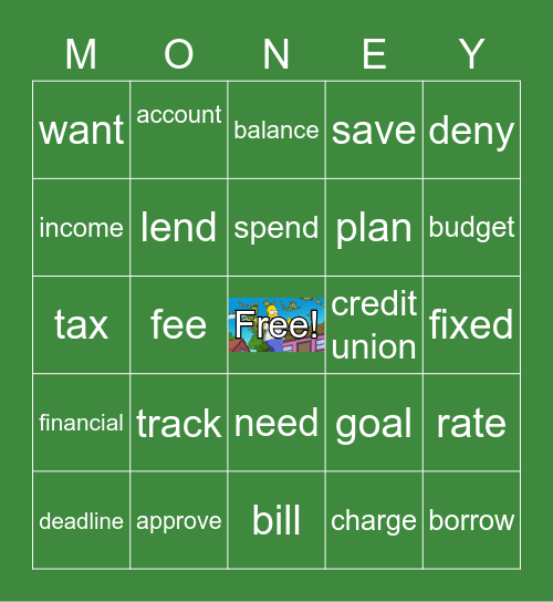 Financial Literacy Bingo Card