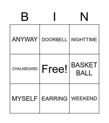 VOCABULARY REVIEW Bingo Card