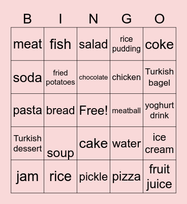 Harmoni 1 Unit 14-Yiyecekler Ve İçecekler Bingo Card