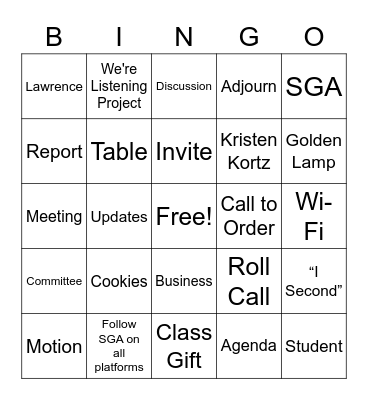 SGA 4/7/2022 Bingo Card