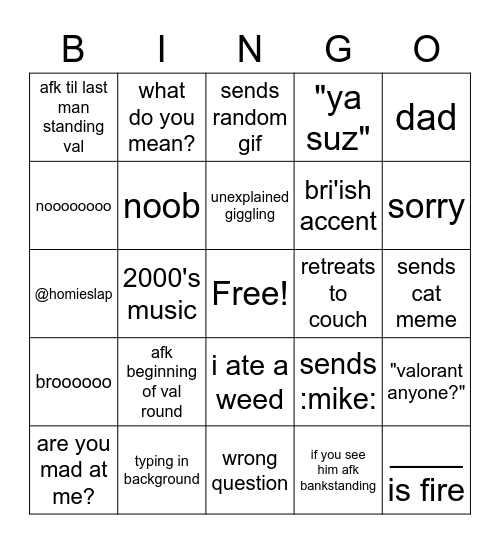 Mary Bingo Card