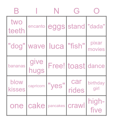 Birthday Bingo Card