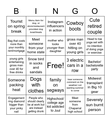 Scottsdale bingo Card