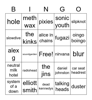 charlie’s music taste😘 Bingo Card