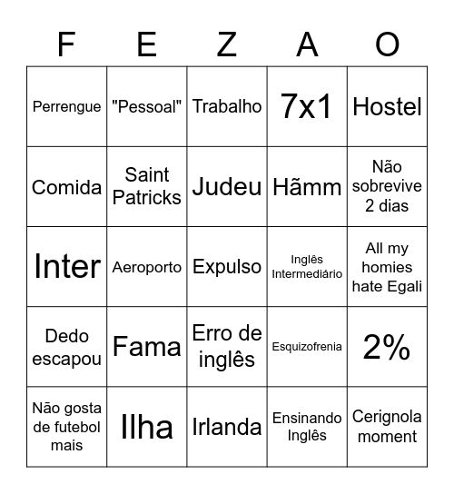 Bingo do Bingo Card