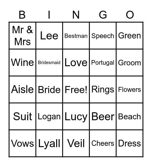 Lucy's Hen Bingo! Bingo Card