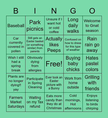 MRT-EOW SPRING BINGO Card