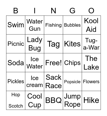 Fun Day in the Park Bingo Card