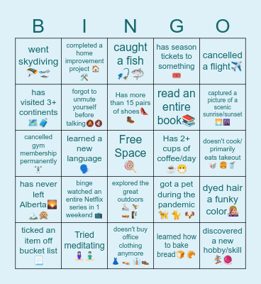 2020-2022 Events Bingo Card