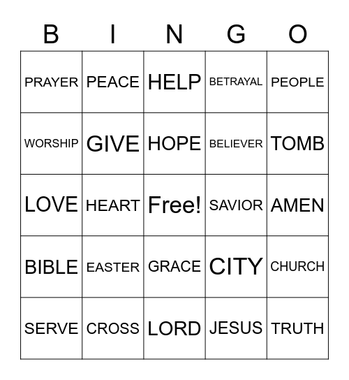 Sermon BINGO Card