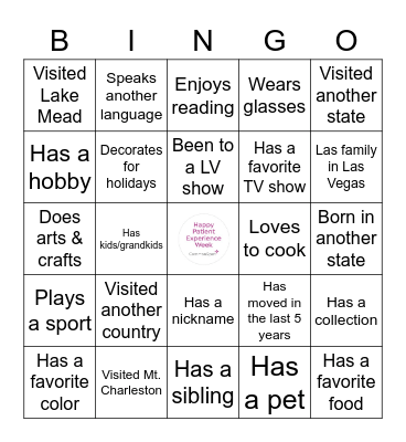 Get To Know Me Bingo Card