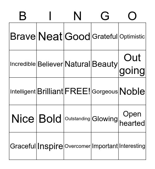 Shaina's Bingo Card