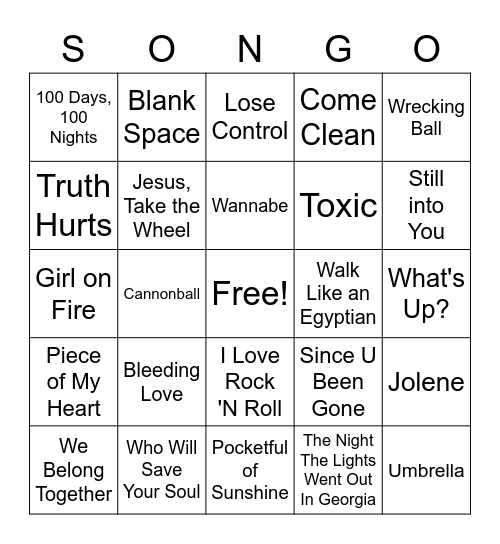 Girl Power 1 Bingo Card